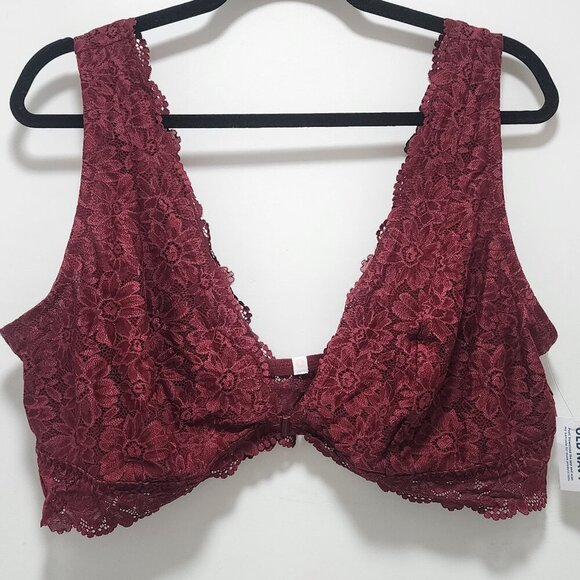 NWT Old Navy Size 3x Burgundy Lace Bralette - Picture 2 of 4
